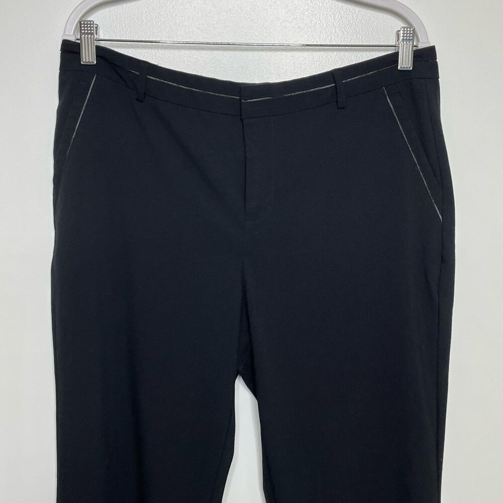 Dana Buchman Bootcut Pants‎ Trouser High Rise Flat Front Flared Leg Black 12 - Picture 3 of 12